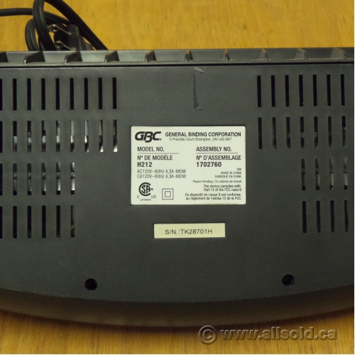 GBC HeatSeal H212 Jam Free Hot Cold 5mm 9.5" Laminator Allsold.ca